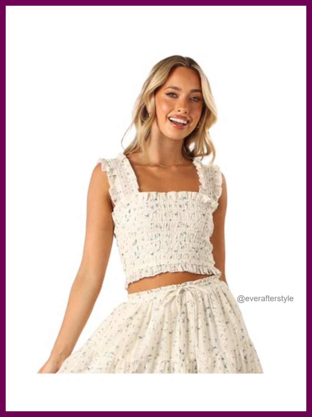 Petal & Pup Sleeveless Square Neck Ruffled Crop Top